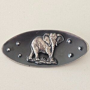 Vintage Designer Victoria Falls Sterling Silver Elephant Brooch 2.8" 19g